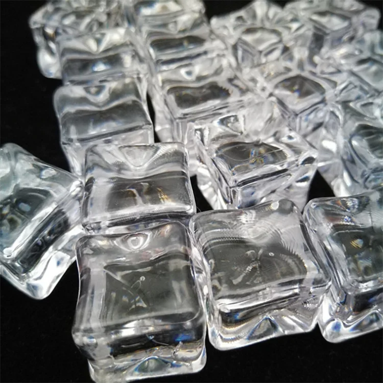 23mm And 10mm Mini Artificial Reuseable Ice Cubes Clear Fake Square