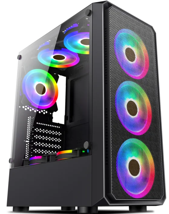 Meiji Pc Gaming Case Atx Argb Rainbow Computer Case With 6 Fans