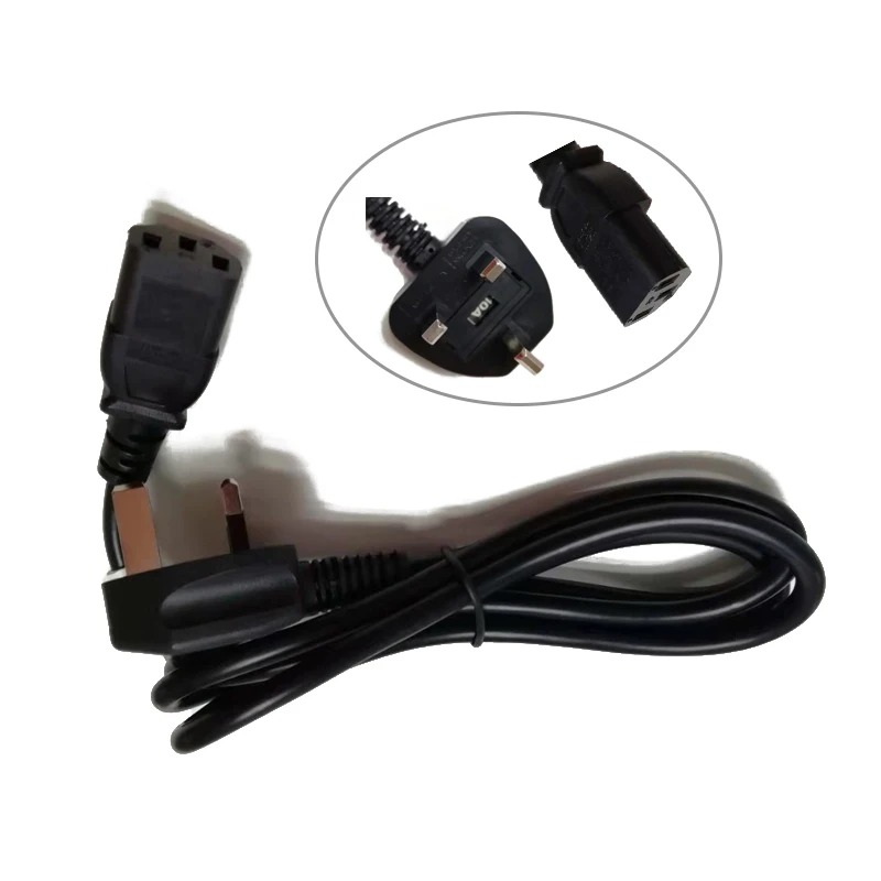 Good Quality British UK Plug 3 prong Laptop AC Power Cable Original Extension Cable 1.5m