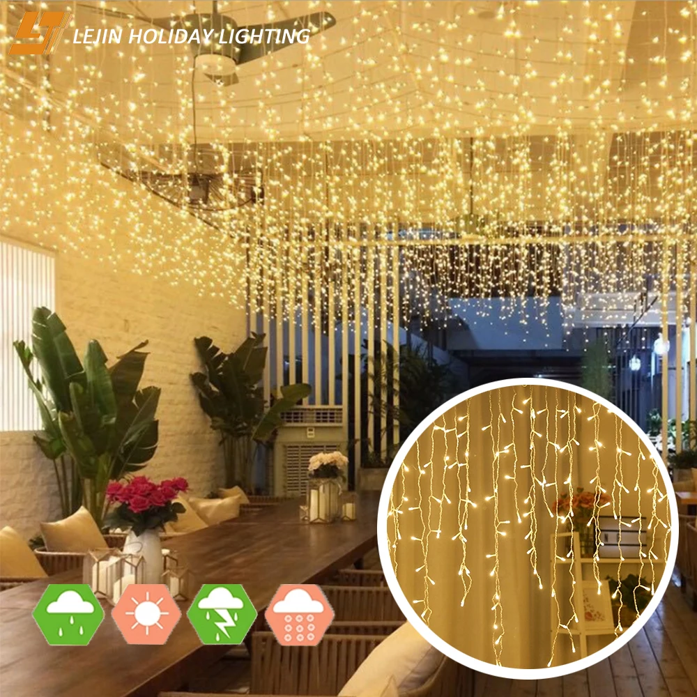 Colorful curtain light waterfall light string m5 christmas icicle lights led