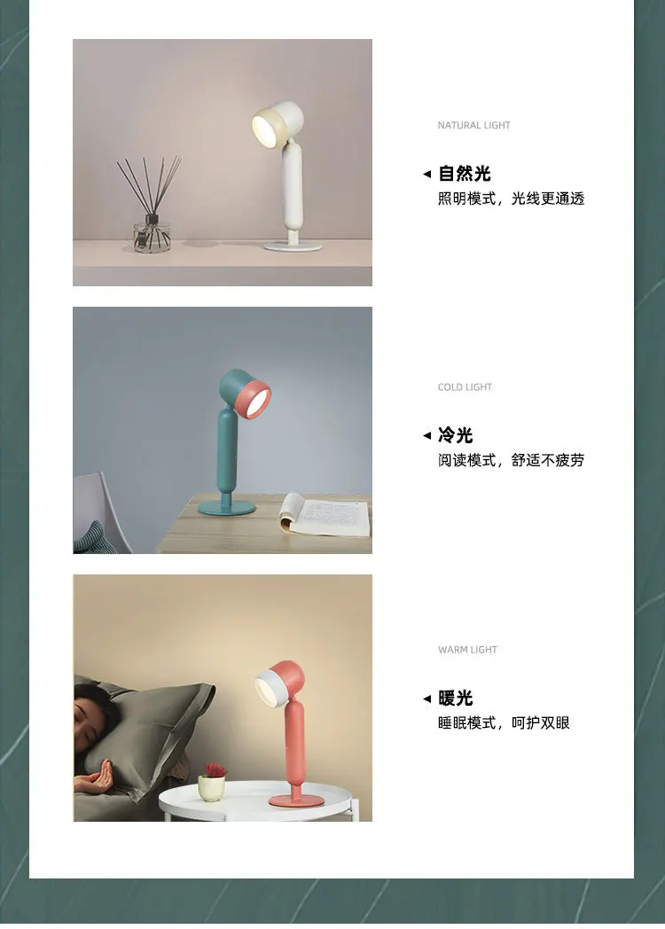 Creative Novelty Eye Protection Table Lamp Bedroom Bedside Desktop Touch Student Children Led Desk Night Reading Lamp