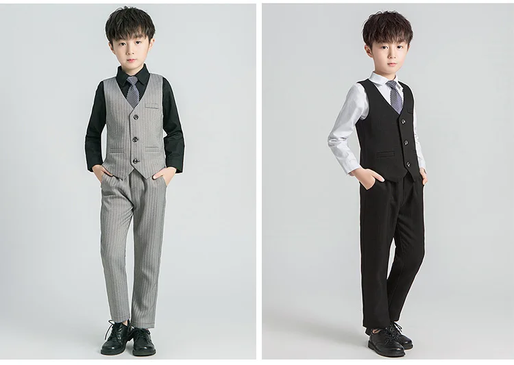 New fashion 4 pieces sets gentleman formal kids clothes suit for boy