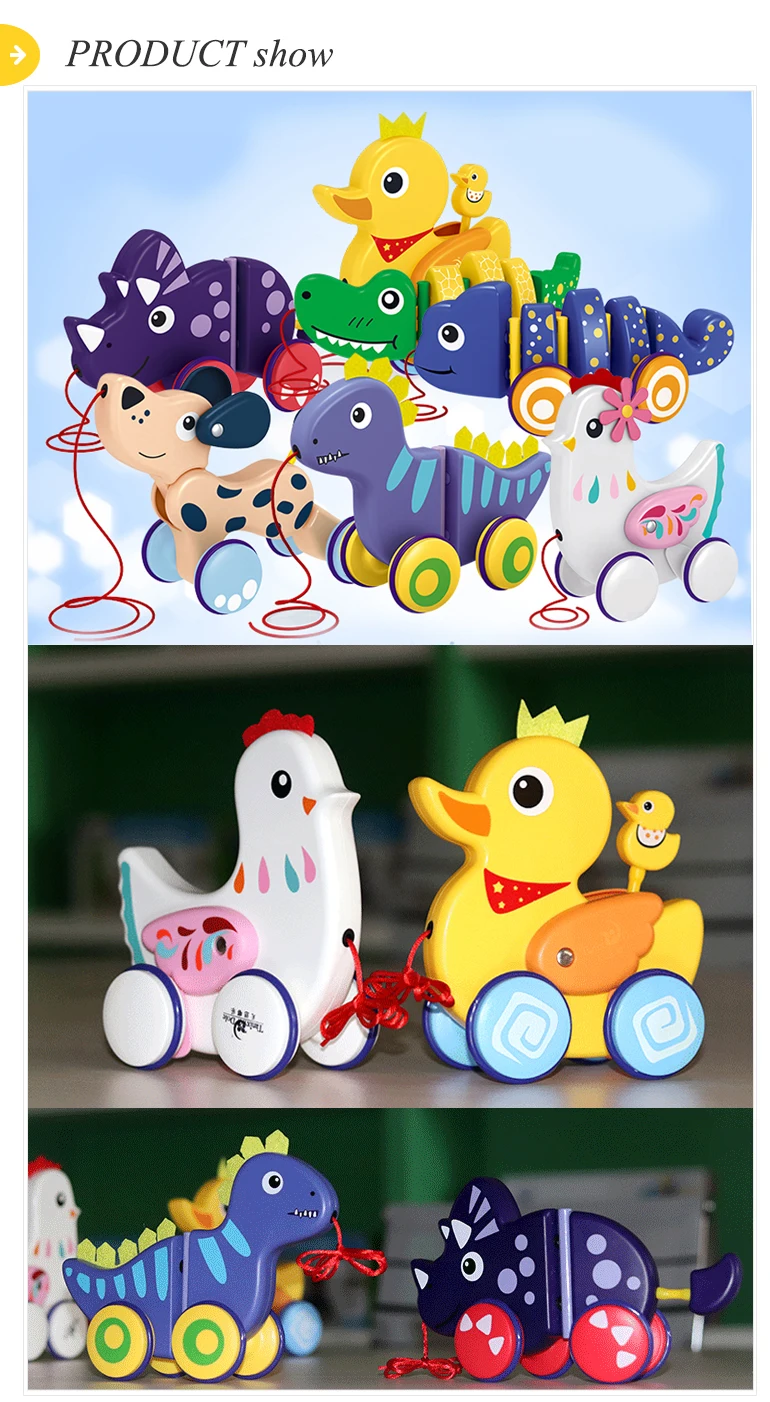 Toddler Cute Animals Baby Drag Game Car Pull String Toy Buy Pull