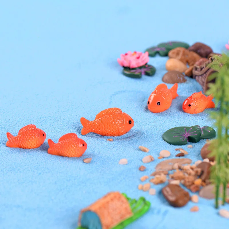 Sample Resin Fish Miniature Resin Fish Figurines Hand-Painted Artistic DIY Home & Garden ...