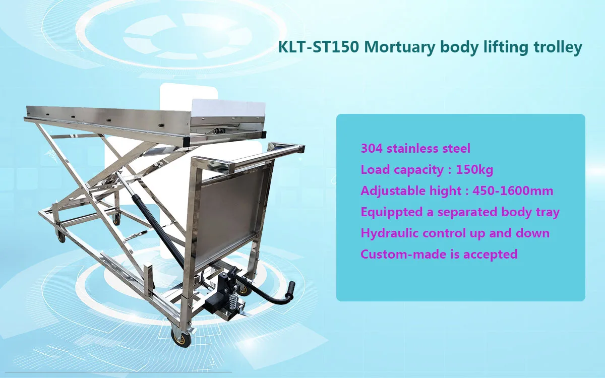 Hospital Hydraulic Mortuary Equipment Morgue Cadaver Stainless Steel