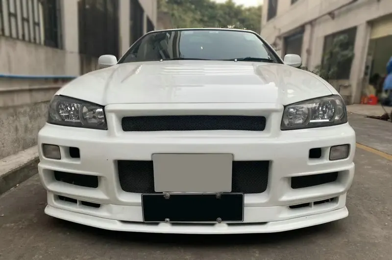 Fiber Glass Bumper For Nissan R34 Gtt Gtr Conversion Kit Front Bumper With Accessories Can Only Fitted With Conversion Hood Buy Fiberglass Front Bumper Carbon Car Parts For Nissan Skyline R34 Carbon Fiber Car