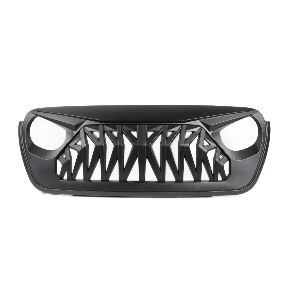 Custom matte black Shark Grille For jeep wrangler JL/gladiator JT 2018-2022 bumper factory