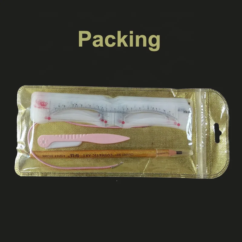 12 Shapes Eyebrow Stencil Head Strap Eyebrow Ruler Measure Shaping