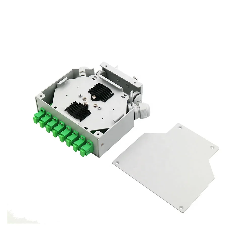 Fiber Optic Patch Panel 8 Port Sc Sx Din Rail Splice Distribution Box