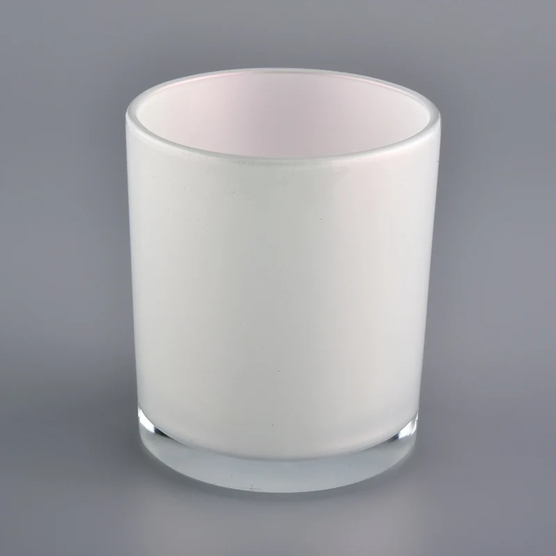 15oz pearl white decorative glass candle holders