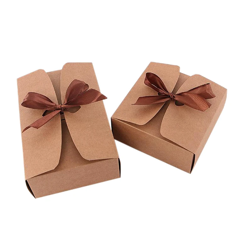 Kotak Kemasan Brownie Kertas Kraft Hadiah Coklat Ramah Lingkungan Kertas  Mewah Murah Kustom Grosir Dengan Dasi Pita - Buy Kotak Kemasan,Kertas Mewah  Cokelat Kotak Hadiah,Kotak Dengan Pita Dasi Product on Alibaba.com