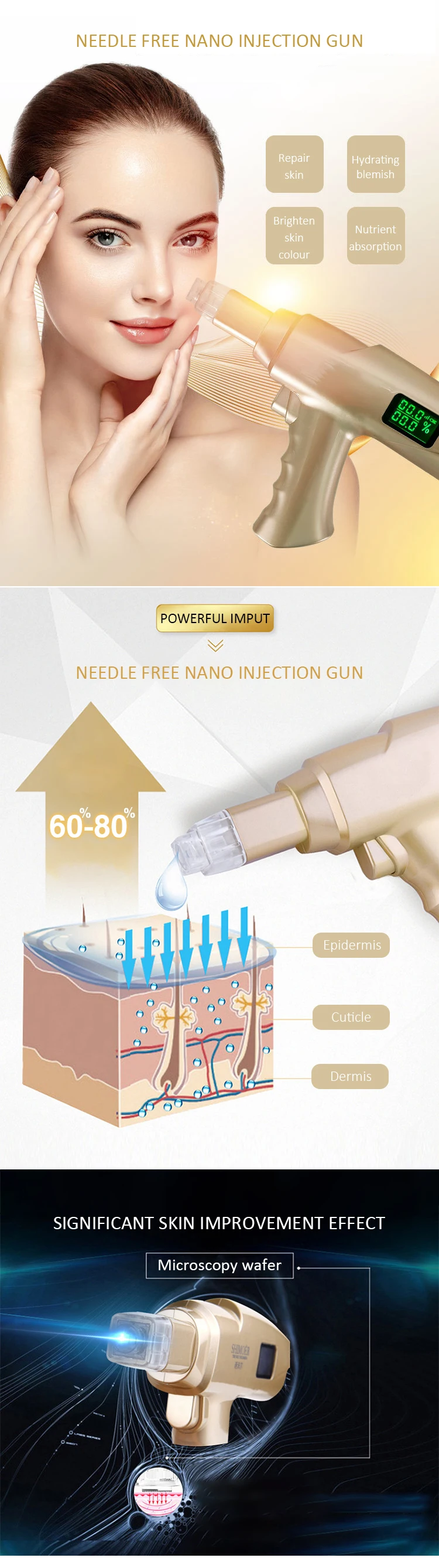Skin lifting mesotherapy injection meso nano Needle Free Injector Meso no needle painless mesogun