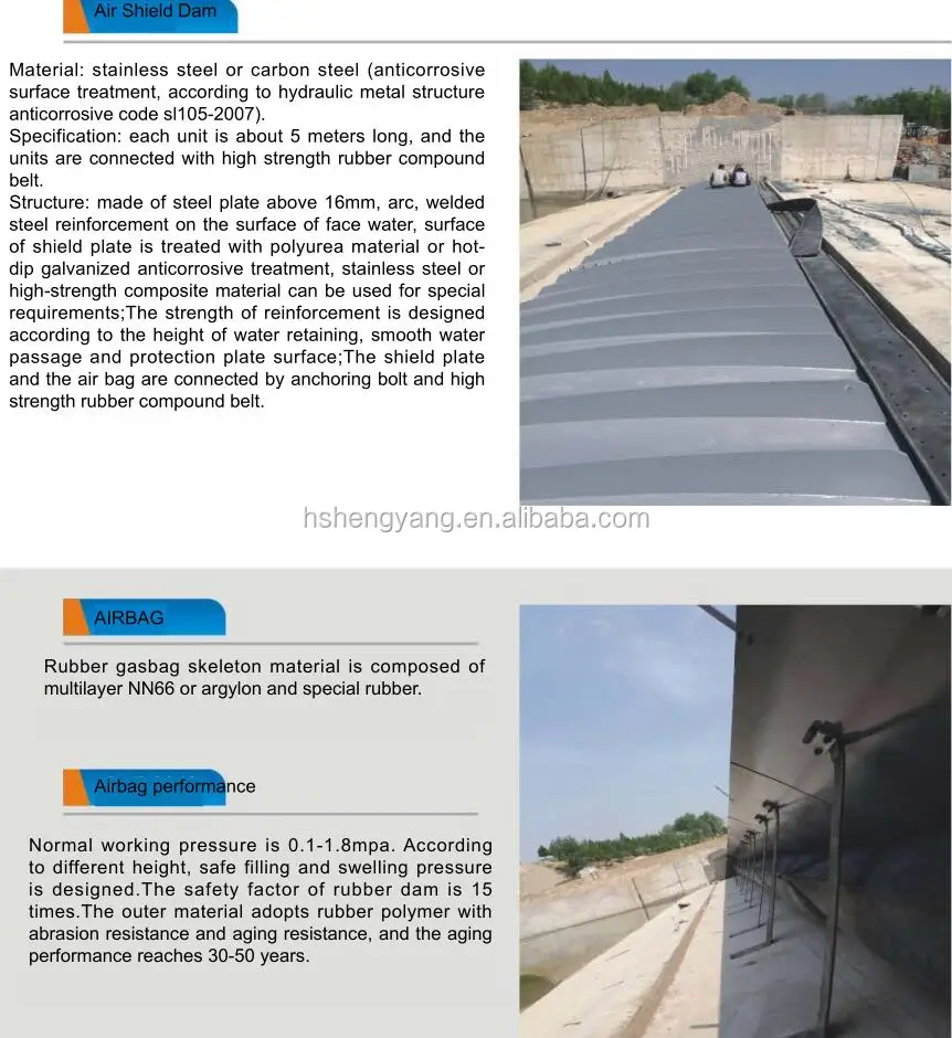 Installed Through River Inflatable Rubber Air Shield Dam Buy Air