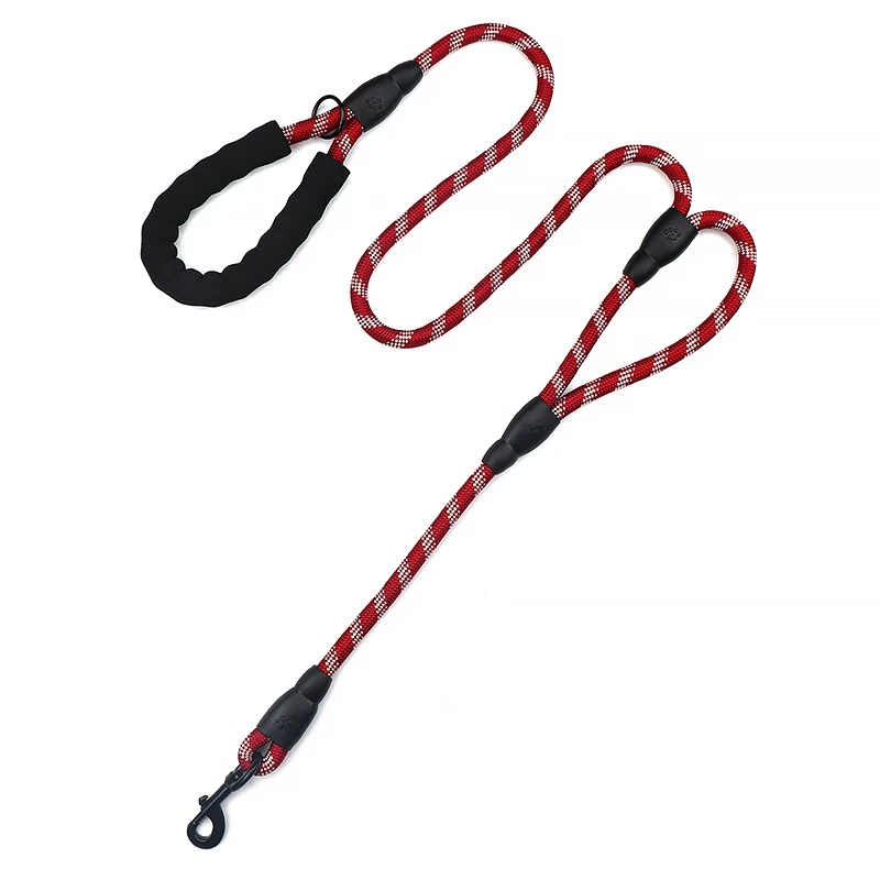 Dual Handle Dog Training Walking Leash Reflective Nylon Braided ...