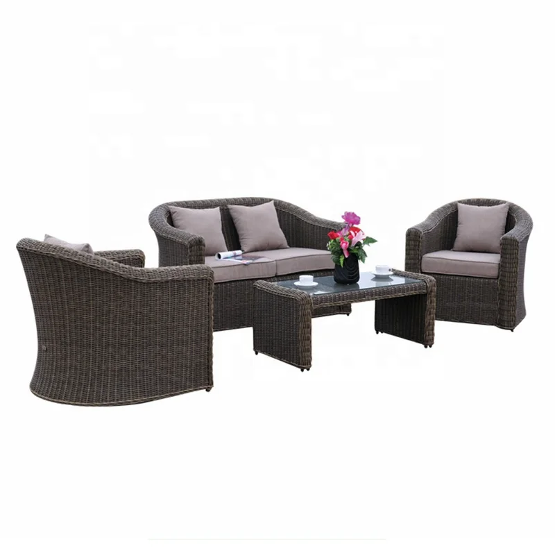 
Hot Sale Professional OEM Factory Waterproof UV-Protection Outdoor Furniture Patio Rattan Sofa Set 