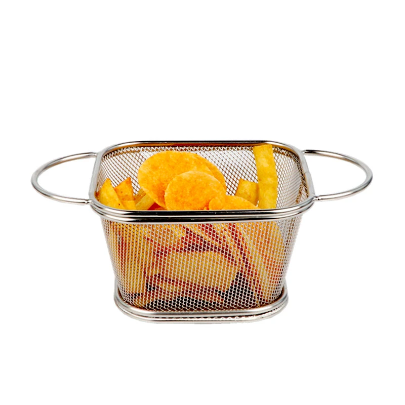 Fried Metal Holder Baskets Serving Fry Mesh Strainer French Fries