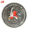 Custom Bulk Metal antique silver casting soft enamel logo challenge coin