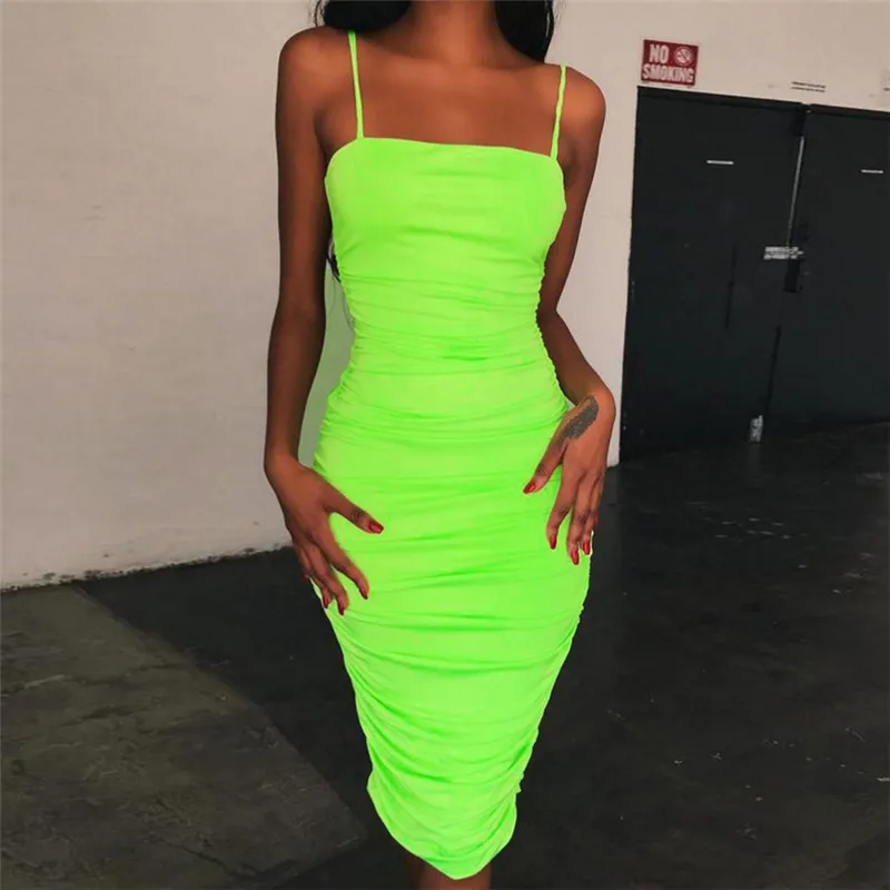 sexy neon green dress