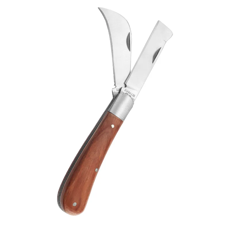 Wooden Handled Steel Blade Budding Knife Garden Knife - Buy Garden ...