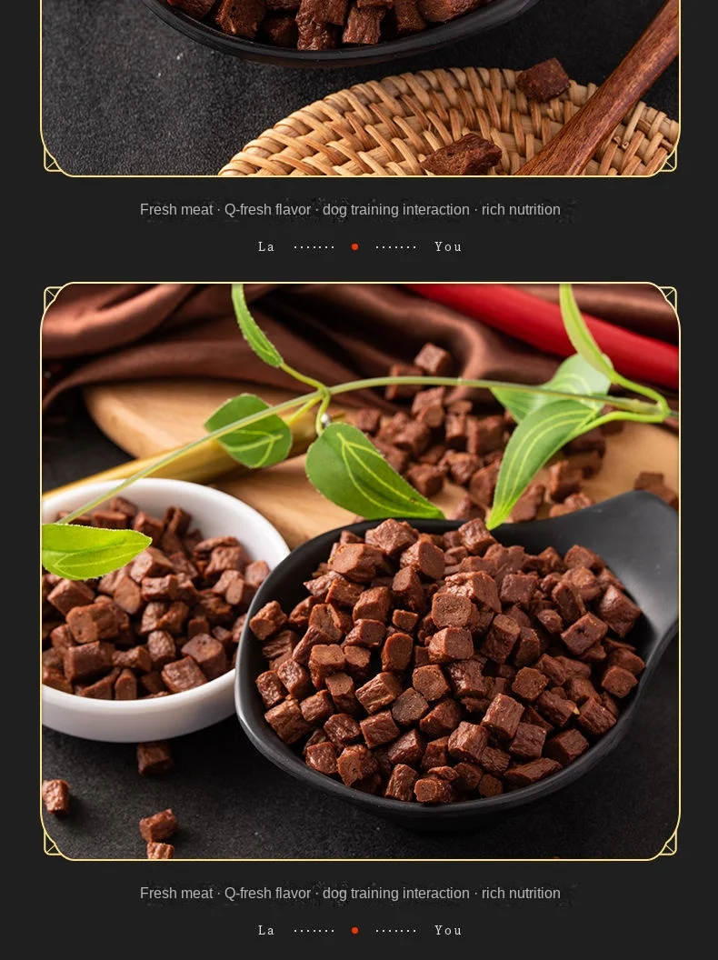 Dog Snacks Beef Granules Teddy Golden Hair Nutrition Training Molar Food Mixed Rice Dried Meat Gift Bag Fresh details