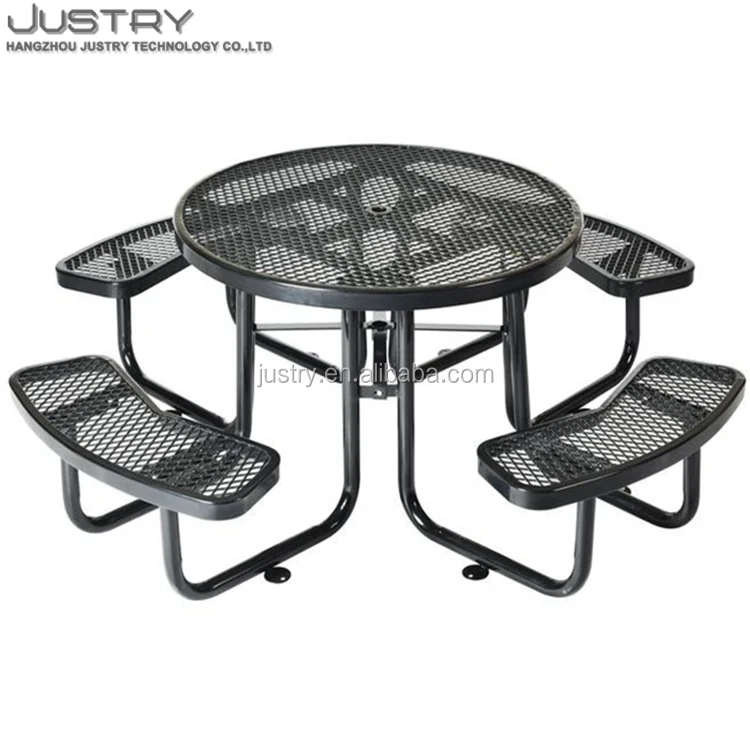 Circle Garden Bench Expanded Metal Steel Outdoor Park Garden Bench And