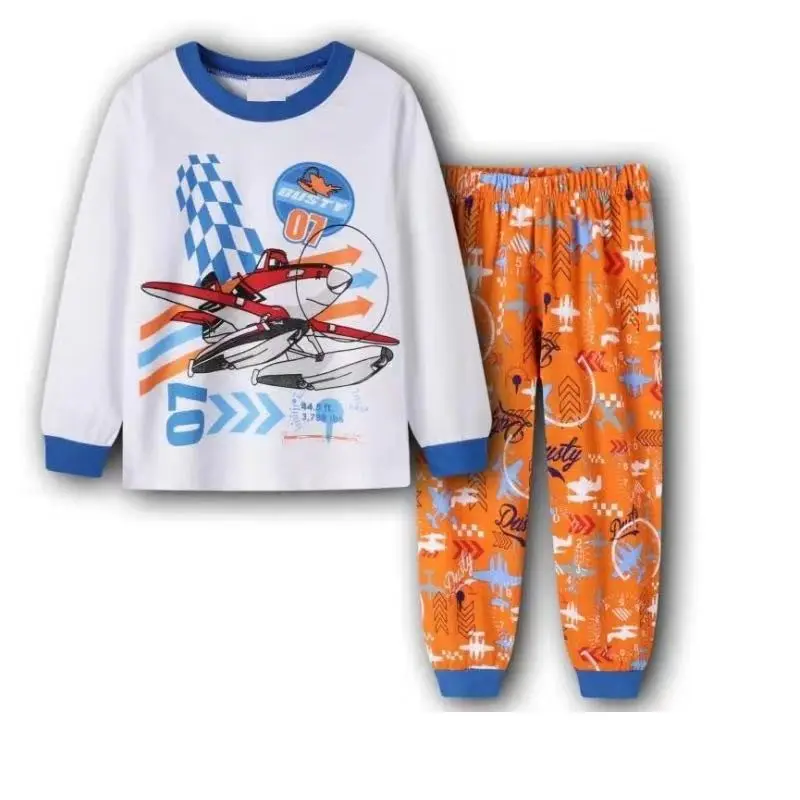Wholesale Boys Sleepwear Pajamas Long Sleeve Factory Direct Sales Plain