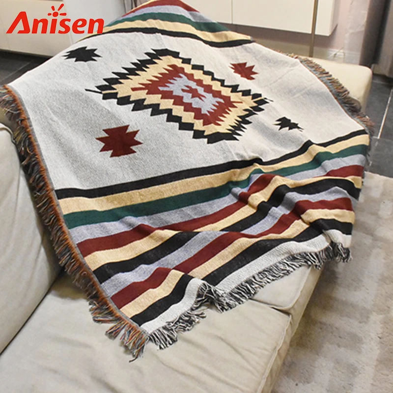 Hot Sale Custom Pattern Warm Cheap Fleece Geometric Woven Indian Throw   H9c309216614149399aee3169bd13f5aeR 