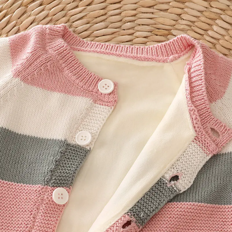 knitted newborn 100% cotton baby rompers infant toddlers clothing pajama romper