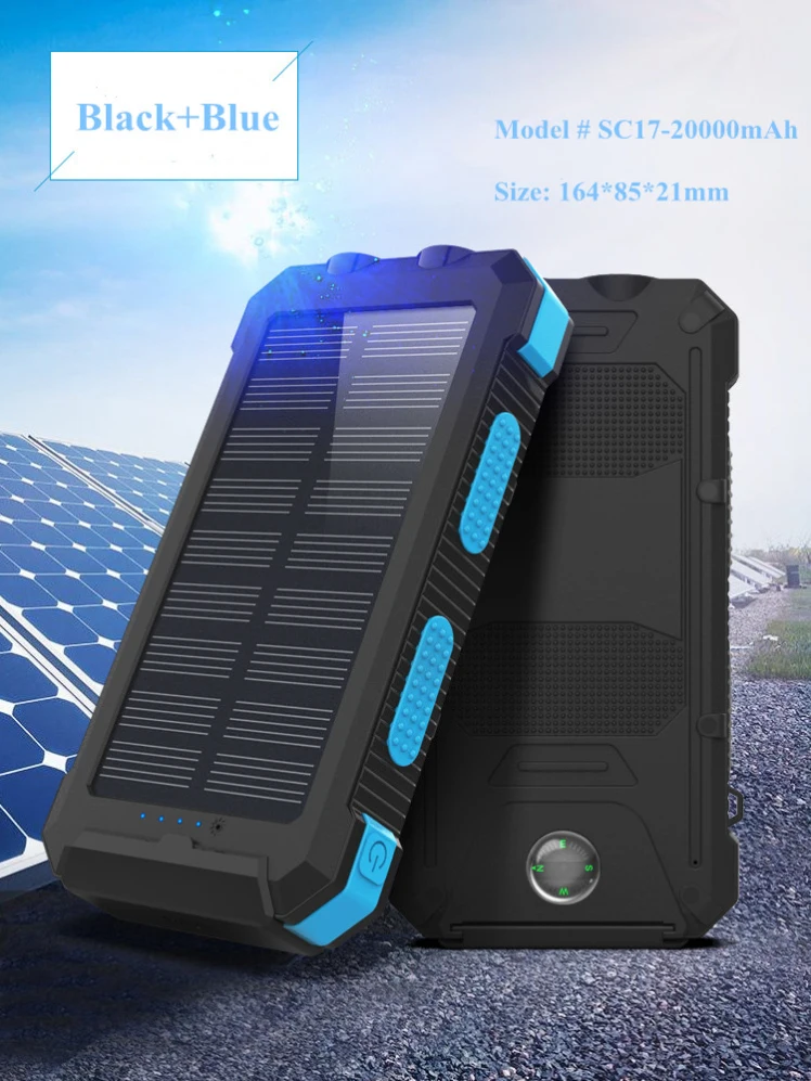 High Capacity 20000 Mah Portable Solar Charger Power Bank Banks ...