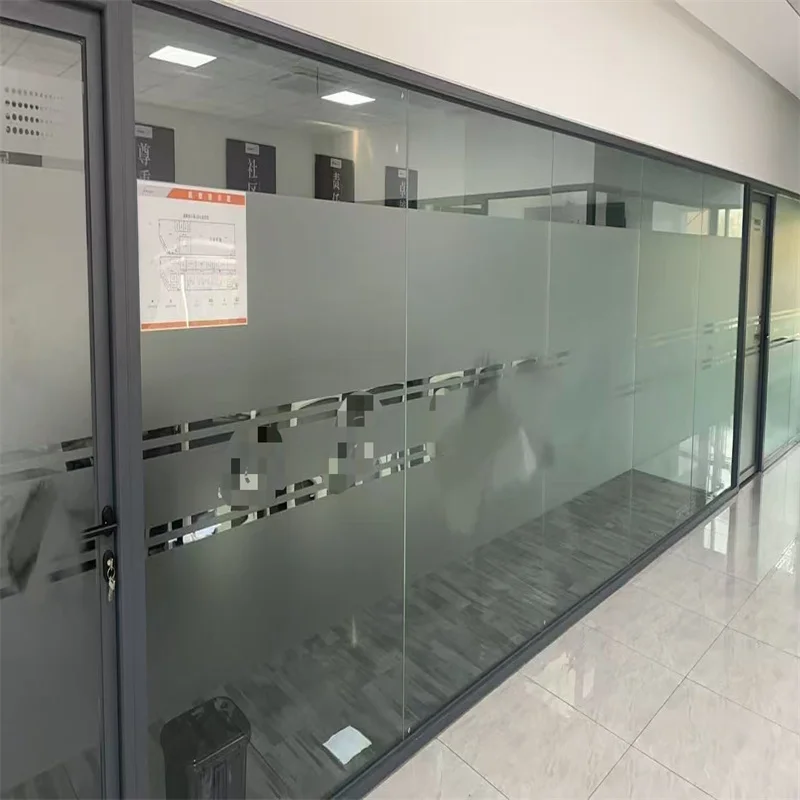 90mm Aluminum Frame Steel Keel Panoramic Side Single Glass Partition for Luxury Residential Lobbies manufacture
