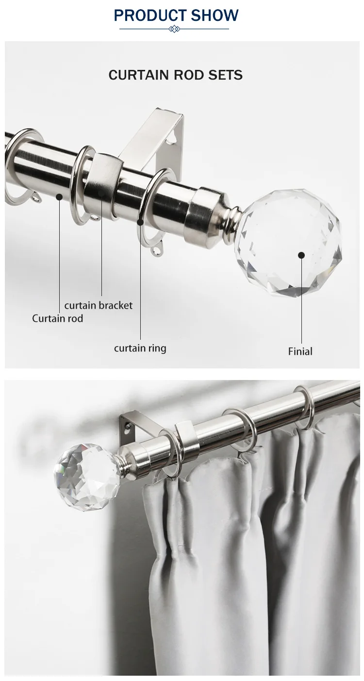 Fashional Custom Crystal Curtains Accessories Extender Pole Rod Buy
