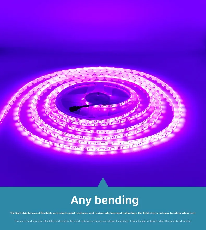 12V RGB LED Strip Light Dimmable 5050 Colorful Flexible Bare Board ...