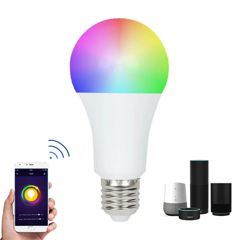 Wifi smart led bulb A60 A19 9W 806lm tuya lighting solutions compatible with Alexa and Google home Assistant