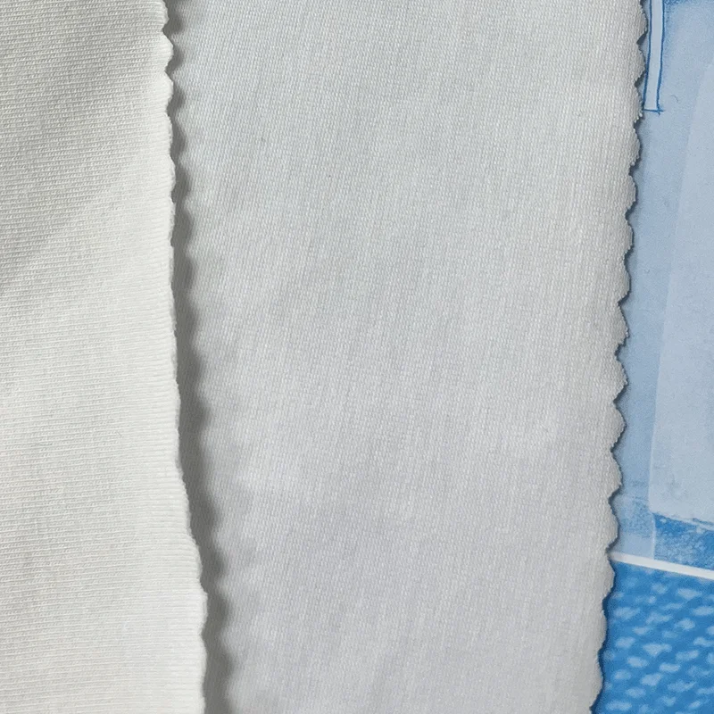 High Quality 160gsm White Stretch 95 Cotton 5 Spandex Single Plain