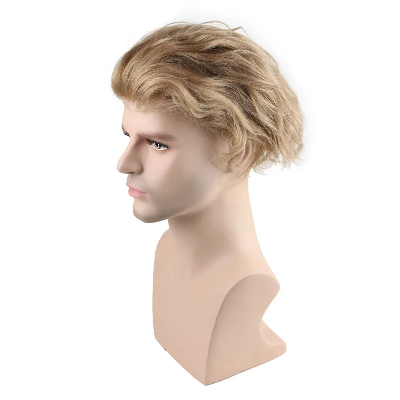 Eseewigs  Blonde Toupee Hairpiece Human Hair Toupee Wig Super Thin Skin Hair Replacement (#21 Ash Blonde)