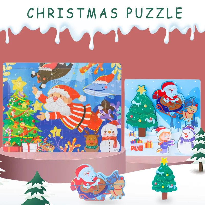 2021 New Style 3d Wooden Cartoon Mat Puzzle Best Christmas Gift Kids ...