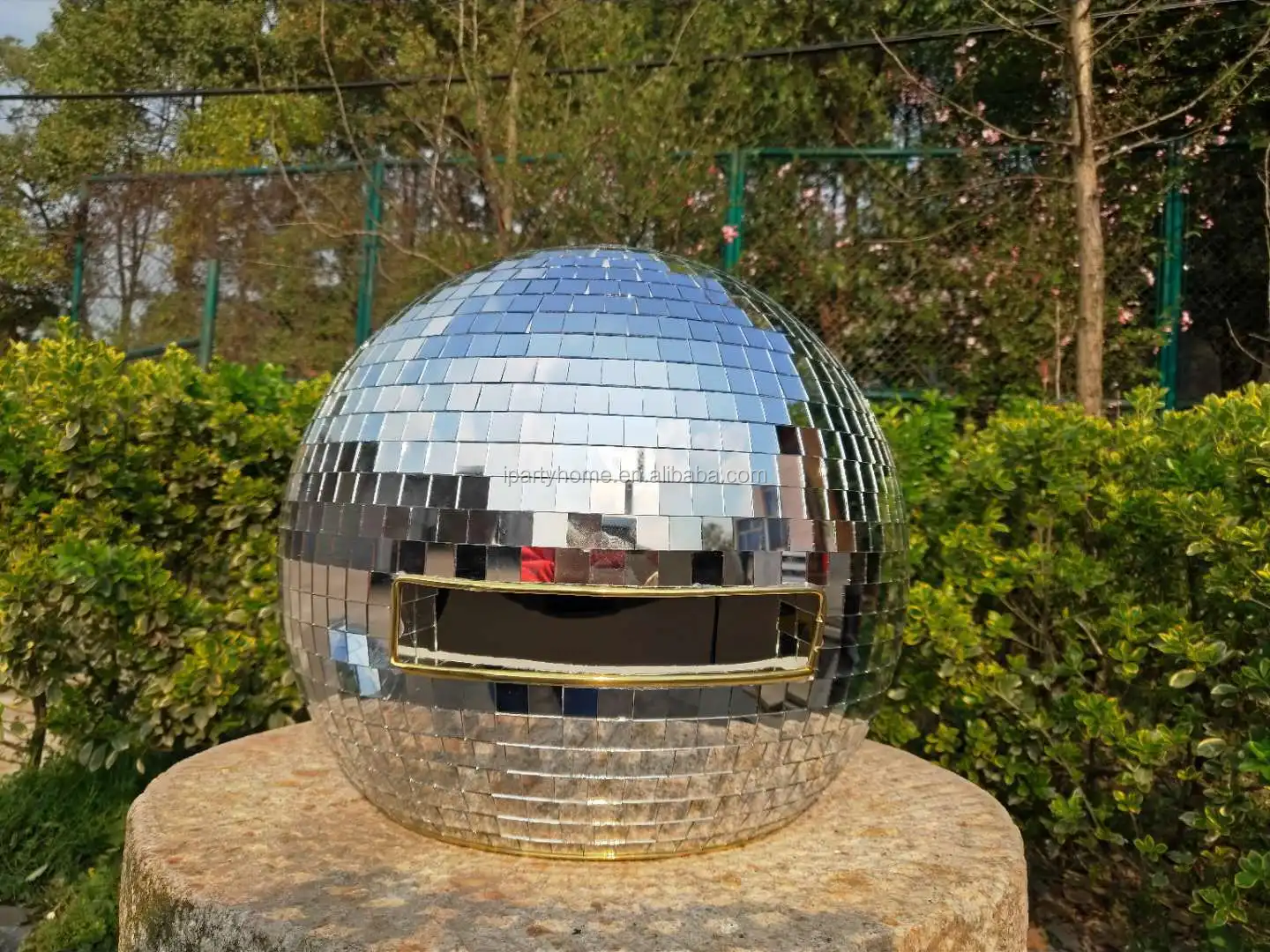 LEIYANG Casco de bola de discoteca con visera retráctil bola de discoteca de cristal brillante con efecto espejo para 2022 DJ Nightclub Stage Bar Party 
