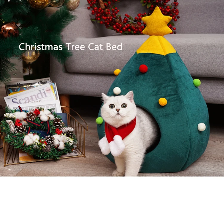 Christmas Tree Shaped Pyramid Cat Bed Pet Bed Buy Cat Bed,Christmas