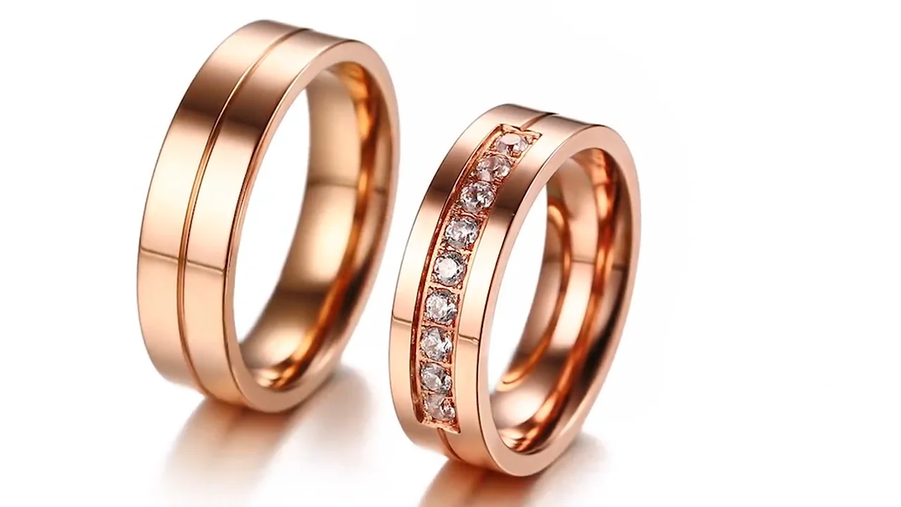 Couple Rings Korean Rings Diamond Stainless Steel Couple Rings Custom