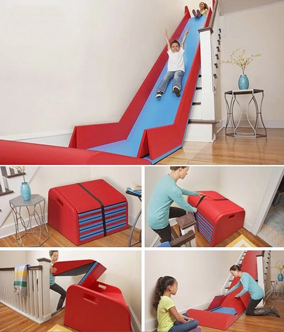 Foldable Floor Stair Slide For Kids,Collapsible Safe Slide Way Handmade