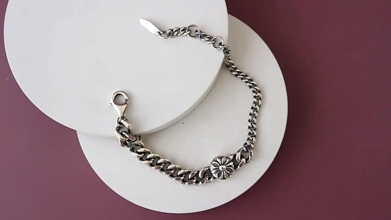 silver sterling 925 bracelets whip chain cross twist chain