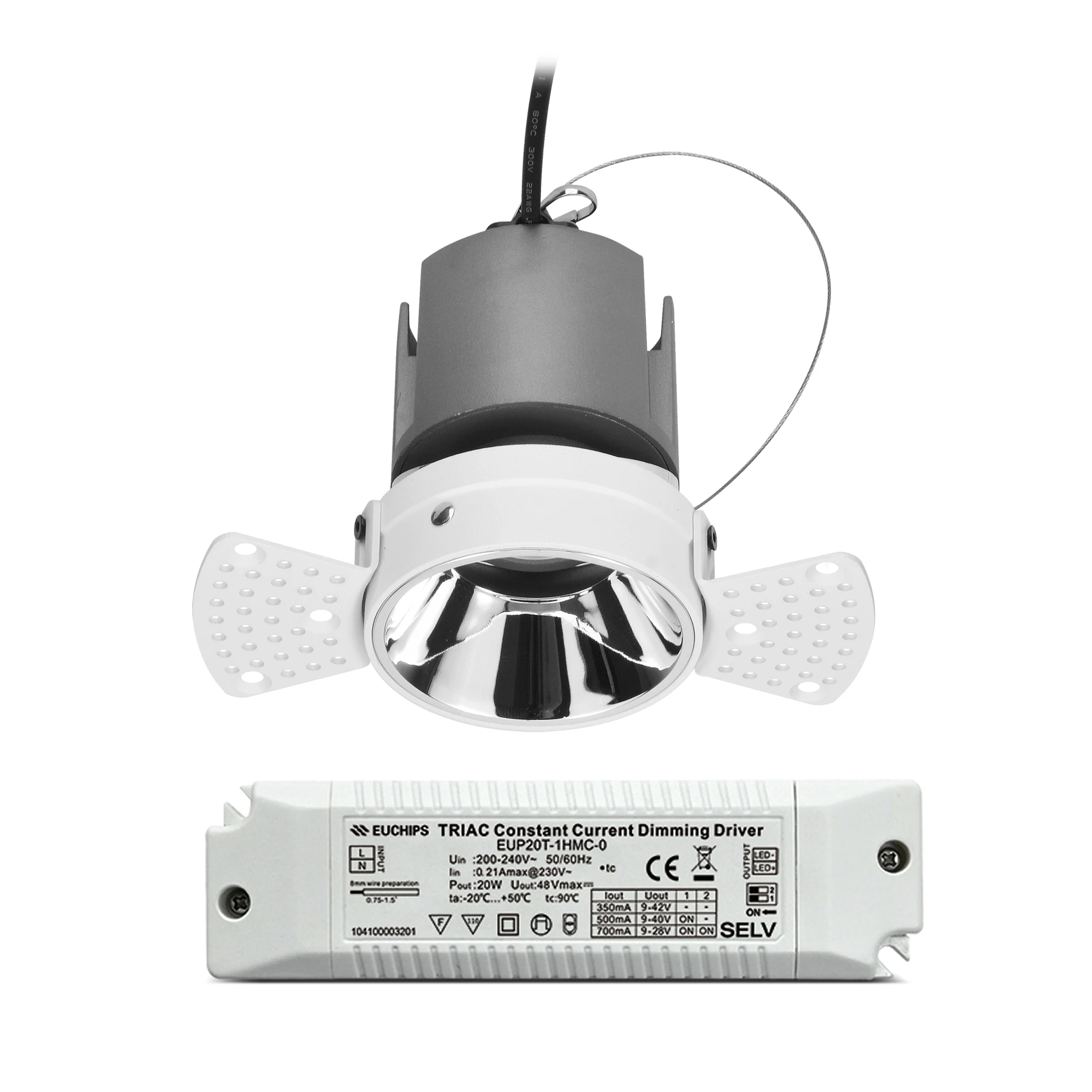 RS1090-0315-T2E trimless adjustable spotlight black trimless downlight LED COB down light