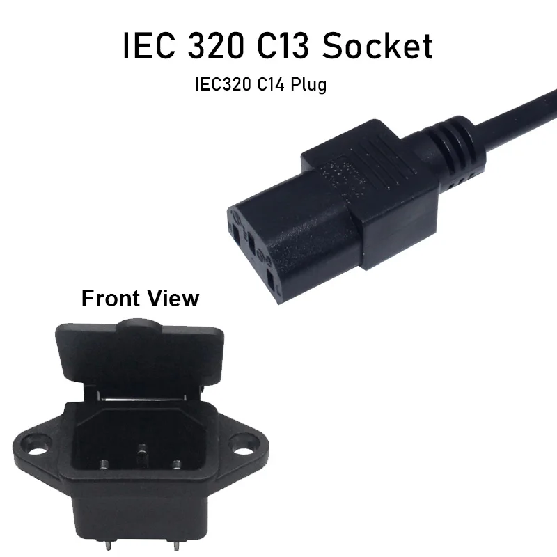 10 PCS IEC320 C14 Male Plug Power Adapter Cable Connector AC 250V 10A BT 
