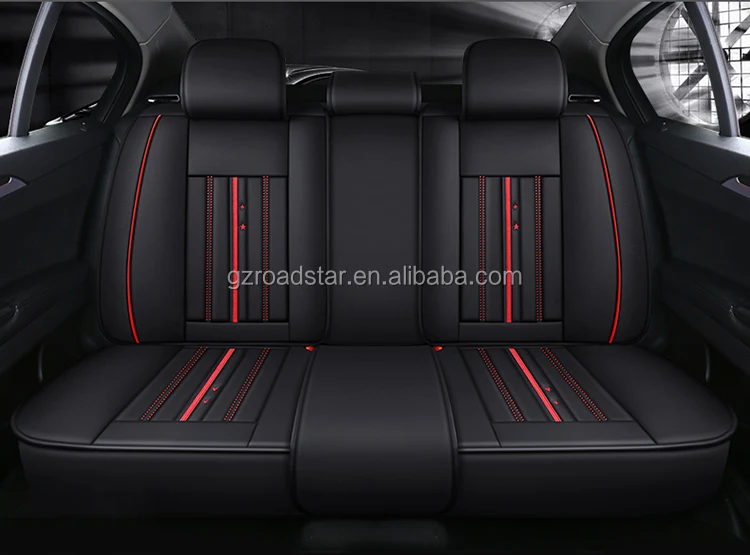 Hoge Kwaliteit Luxe Lederen Auto Stoelhoezen 5 Seats Volledige Set  Universele Pasvorm Alle 5 Zetels Auto Modellen (zwart-rode Kleur) - Buy  Luxe Lederen Auto Stoelhoezen Voor Zwart-rode Kleur,Auto 5 Zetels Cover Voor