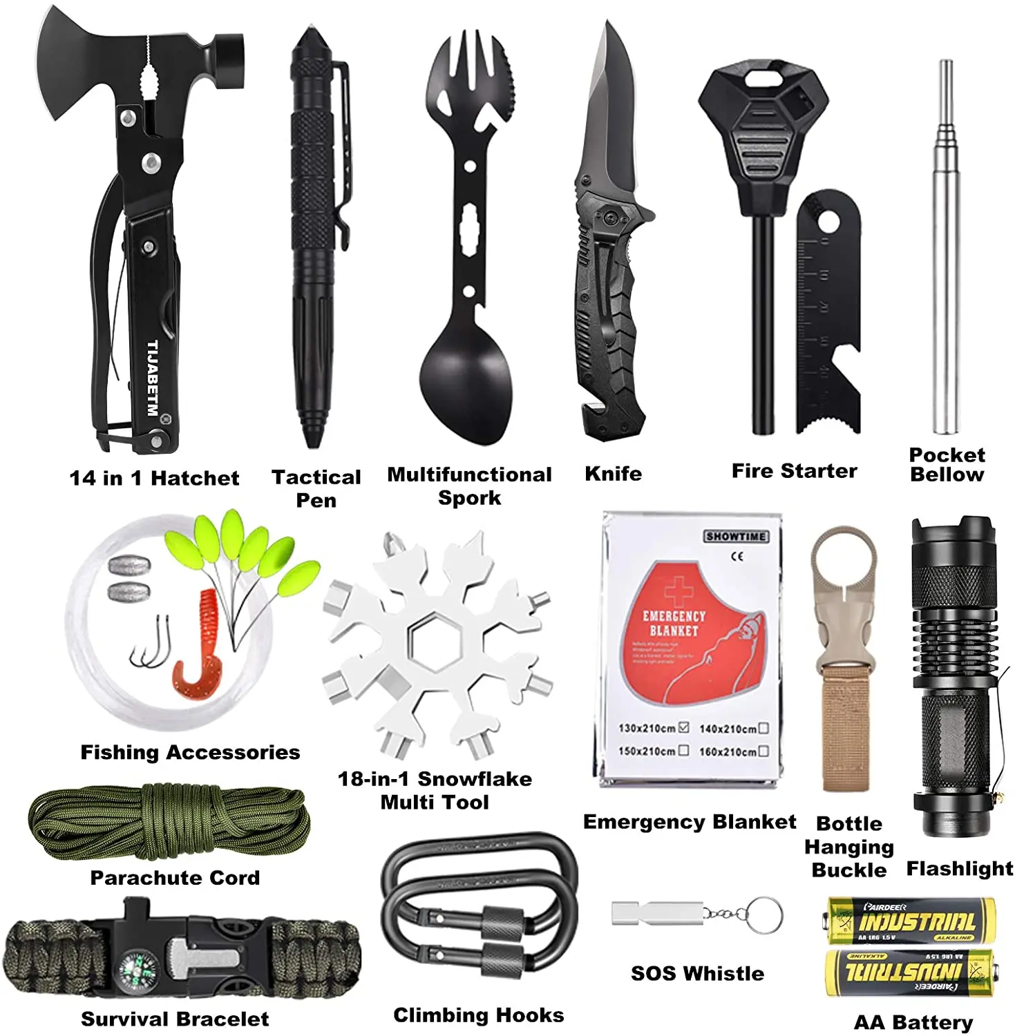 Outdoor Accessories Camping Kit Emergency Survival Kit Professional ...