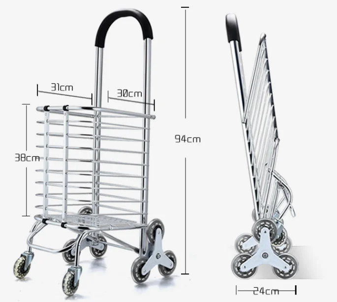 Handle Market Grocery Shopping Steel Zinc Trolley Buy Second Hand