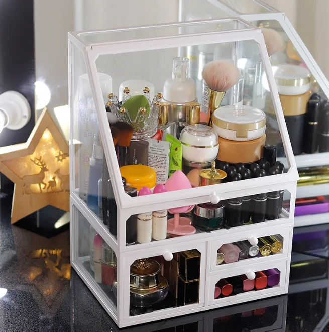 Acrylic Storage Containers Big Capacity Acrylic Cosmetic Bags Cases