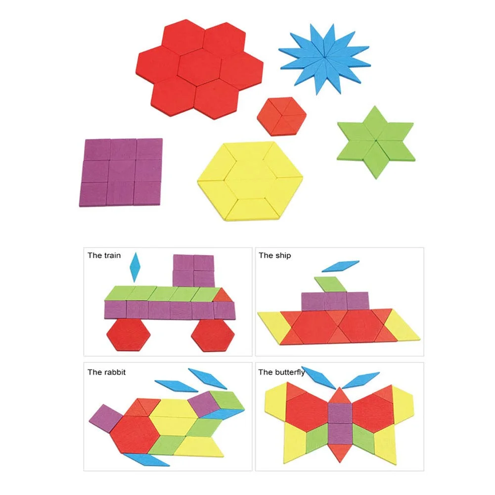 educational wooden pattern blocks