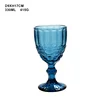 Wholesale machine-pressed colored home decor embossed footed short stem wine glass for home and party