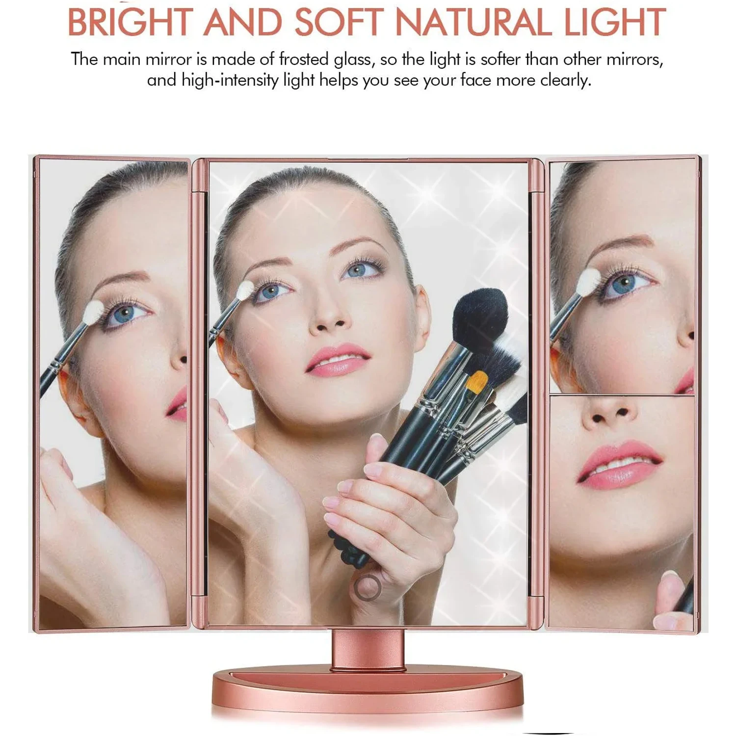 Factory Vanity Mirror With Lights Magnification Trifold Makeup Mirror